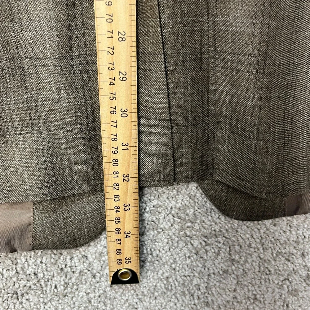 Lauren Ralph Lauren Blazer Mens 54R Olive Brown Silk Wool Glen Check Sport Coat